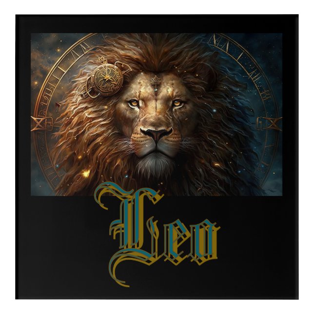 Leo Zodiac Sign Acrylic Print (Front)