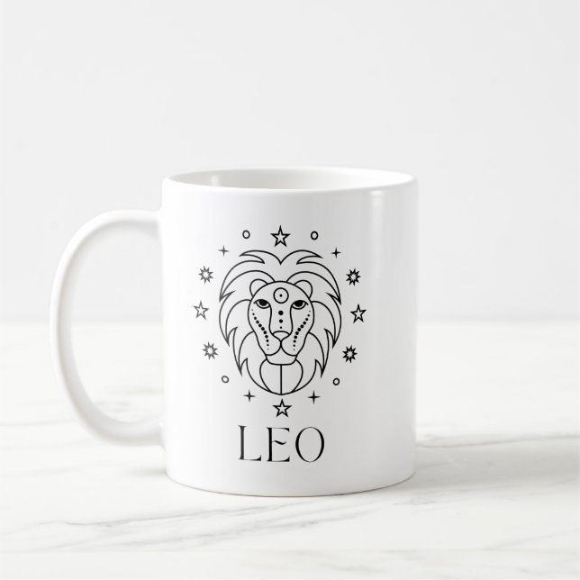 Leo Zodiac Sign Astrological Coffee Mug (Left)