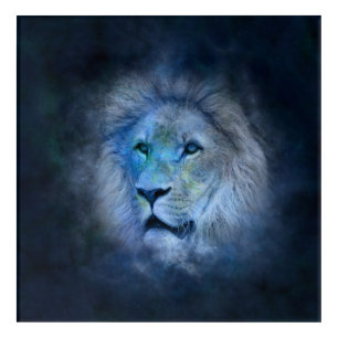 Leo Zodiac Sign Astrology Blue Lion Acrylic Print