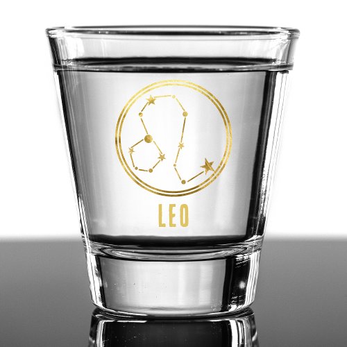 Leo Zodiac Sign Astrology Horoscope Gold Shot Glass