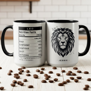 Leo Zodiac Sign Astrology Nutrition Facts Mug