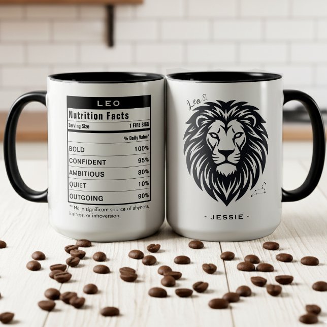 Leo Zodiac Sign Astrology Nutrition Facts Mug (Leo Zodiac Sign Astrology Nutrition Facts Mug
)
