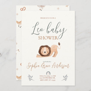 Leo Zodiac sign baby shower Invitation