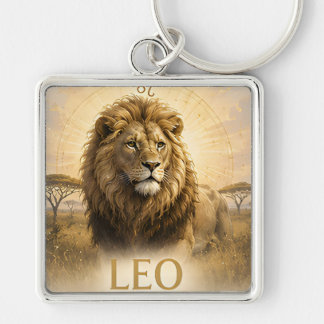 Leo Zodiac Sign Birthday Astrology Gift Keychain