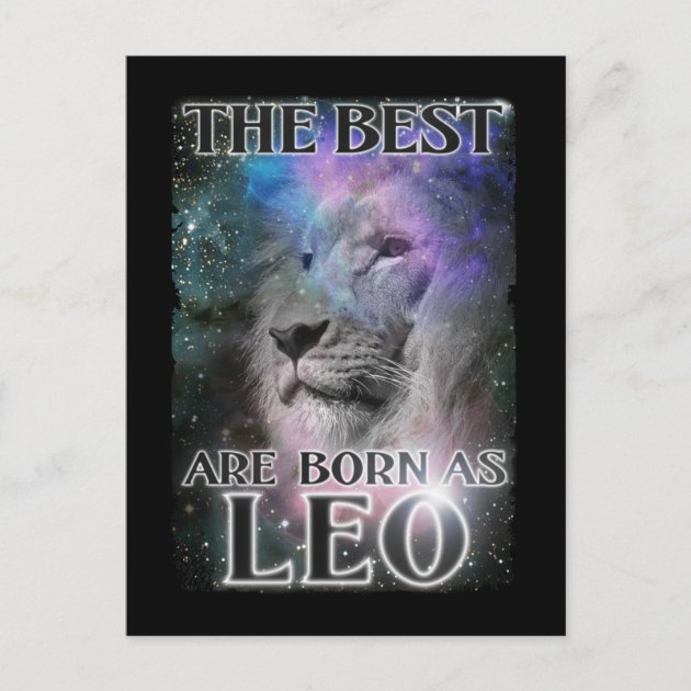 Leo Zodiac Sign Birthday Lion Born in July August Postcard Zazzle