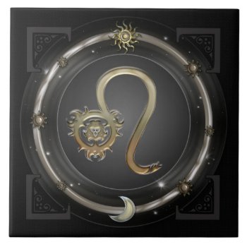 Leo Zodiac Sign Ceramic Tile by EarthMagickGifts at Zazzle