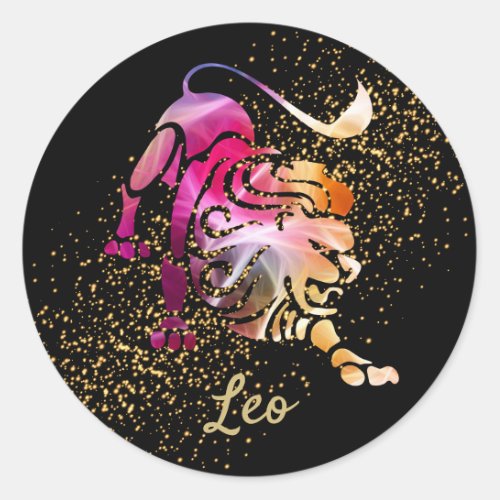 Leo _ Zodiac Sign Classic Round Sticker