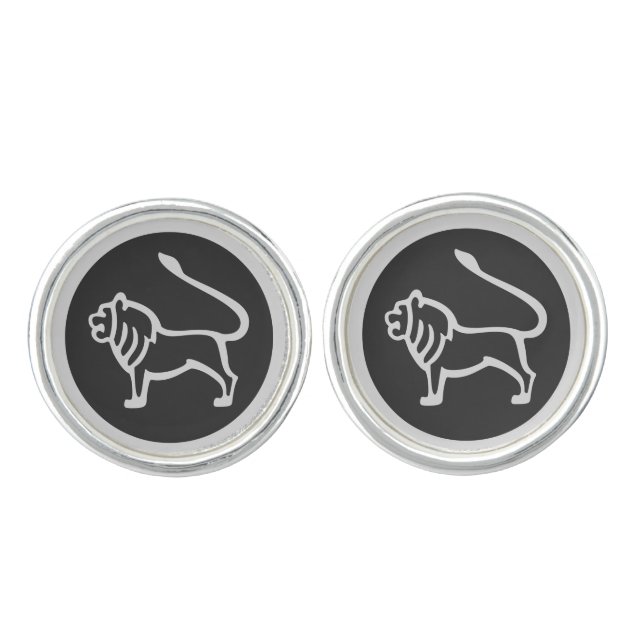 Leo Zodiac Sign Cufflinks (Front)