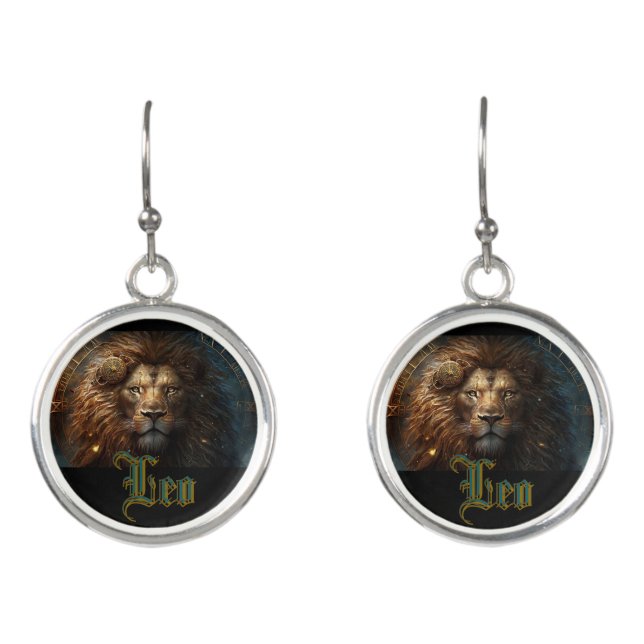 Leo Zodiac Sign Earrings (Front)