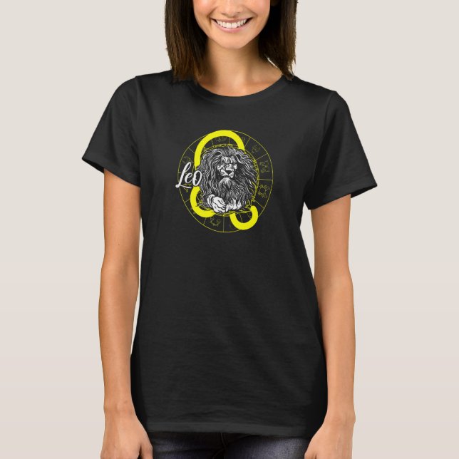 Leo Zodiac Sign Facts Aesthetic Graphic Astrology T-Shirt (Front)