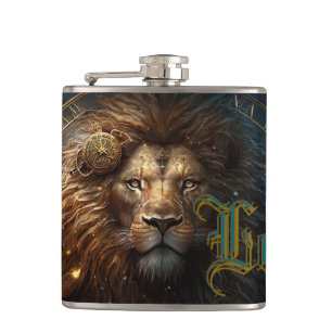 Leo Zodiac Sign Flask