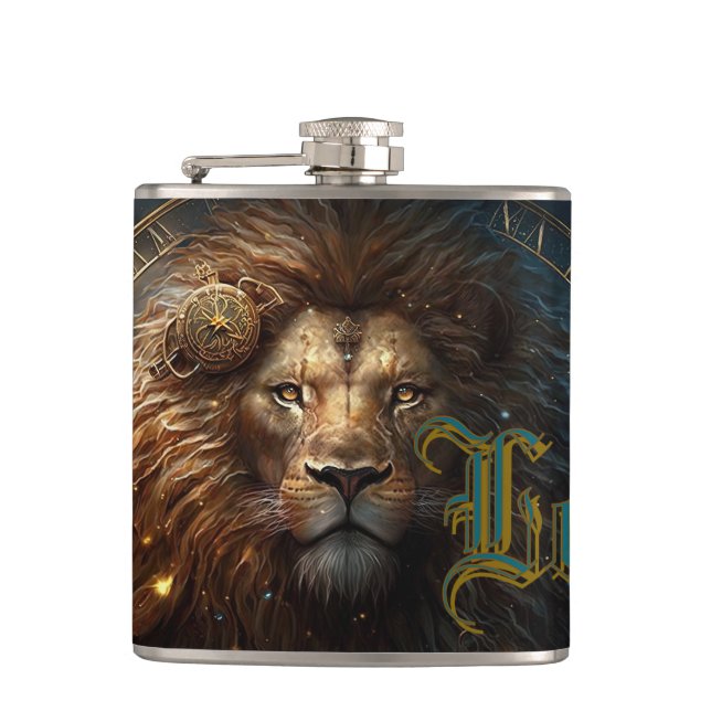 Leo Zodiac Sign Flask (Front)