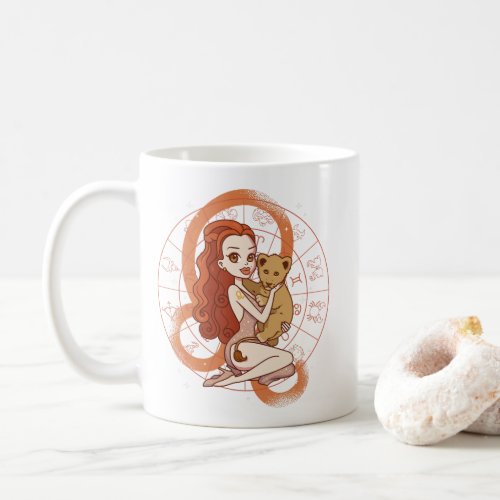 LEO ZODIAC SIGN GIRL LION CUB  COFFEE MUG