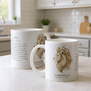 Leo Zodiac Sign Horoscope Personalized Gift Coffee Mug