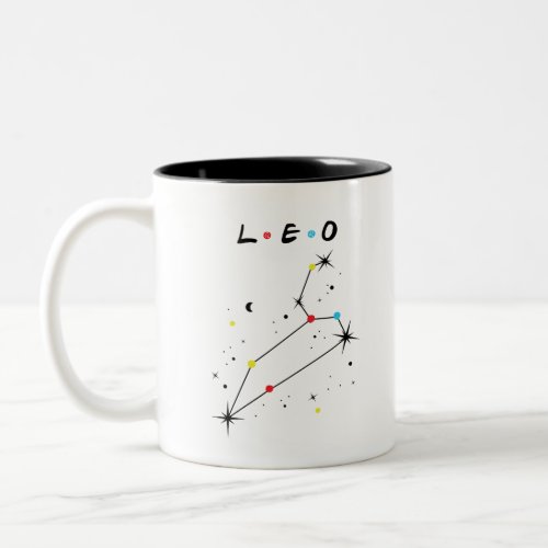 Leo Zodiac Sign in Friends Font Two_Tone Coffee Mug