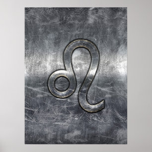 Leo Zodiac Sign in Grunge Distressed Decor