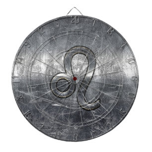 Leo Zodiac Sign in Grunge Distressed Decor Dartboard