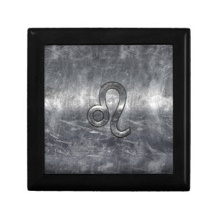 Leo Zodiac Sign in Grunge Distressed Decor Gift Box