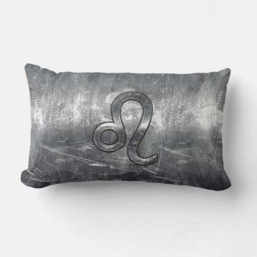 Leo Zodiac Sign in Grunge Distressed Decor Lumbar Pillow