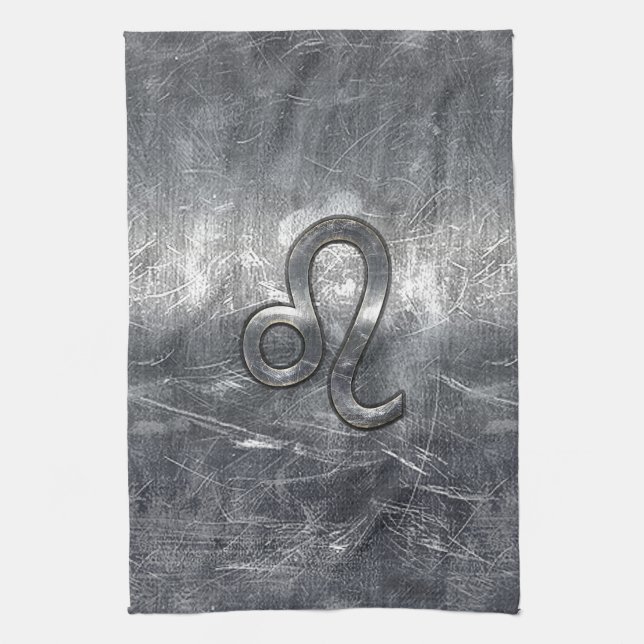 Leo Zodiac Sign in Grunge Distressed Decor Towel (Vertical)