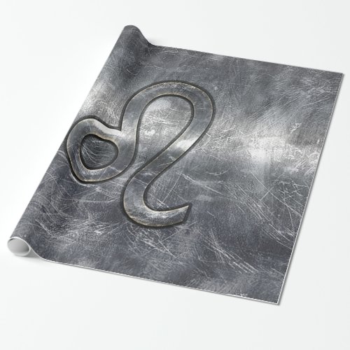 Leo Zodiac Sign in Grunge Distressed Decor Wrapping Paper