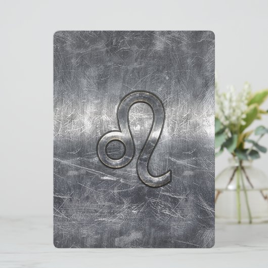 Leo Zodiac Sign in Grunge Distressed Style (Standing Front)