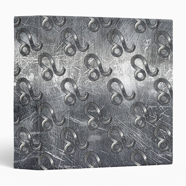 Leo Zodiac Sign in Grunge Distressed Style Binder (Front/Spine)