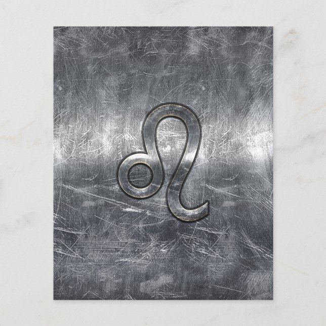 Leo Zodiac Sign in Grunge Distressed Style Flyer (Front)
