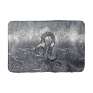 Leo Zodiac Sign in Industrial Style Bathroom Mat
