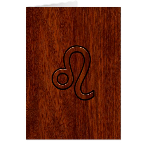 Leo Zodiac Sign in Mahogany wood style