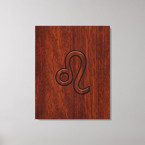 Leo Zodiac Sign in Mahogany wood style