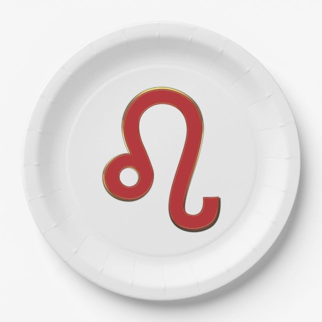 LEO Zodiac Sign July August Astrology Birthday   Paper Plates (Front)