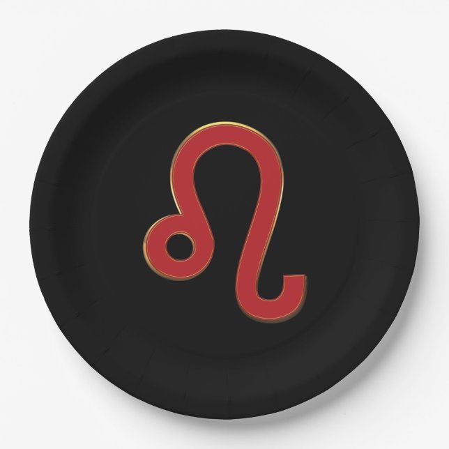 LEO Zodiac Sign July August Astrology Birthday  Paper Plates (Front)