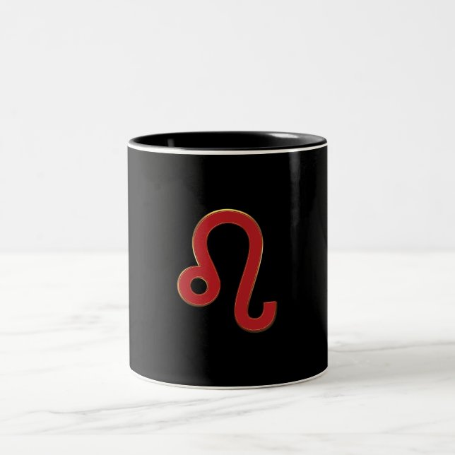 LEO Zodiac Sign July August Birthday Astrology   Two-Tone Coffee Mug (Center)