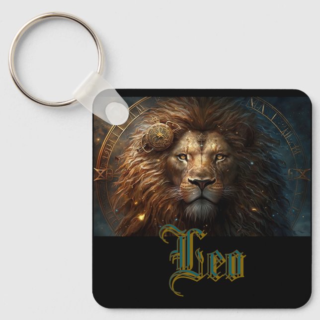 Leo Zodiac Sign Keychain (Front)