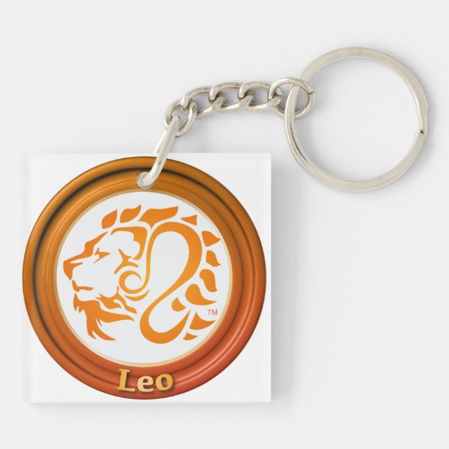Leo Zodiac Sign Keychain (Back)
