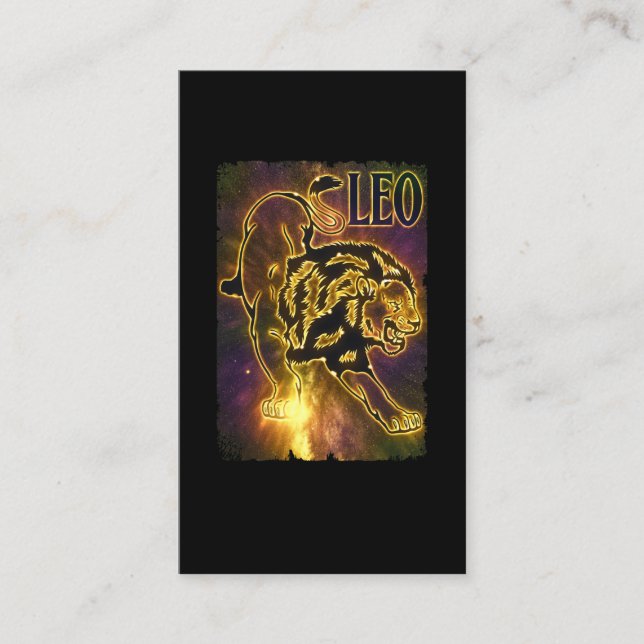 Leo Zodiac Sign Lion Birthday July August Business Card (Front)