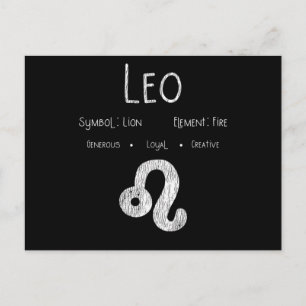 Leo Zodiac Sign Lion Fire Astrology Birthday Gift Postcard