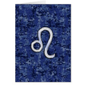 Leo Zodiac Sign on Blue Digital Camouflage (Front)