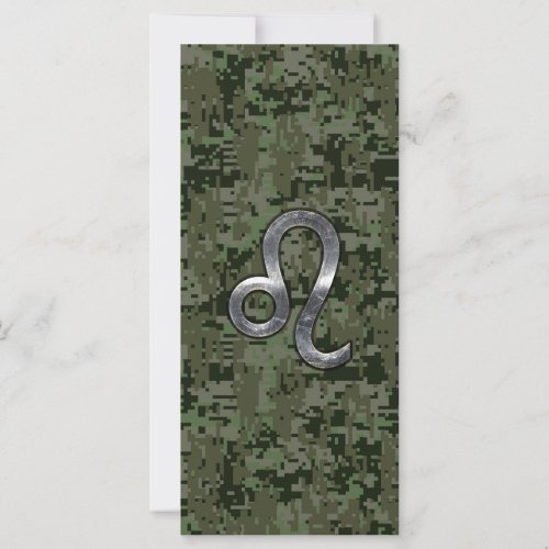 Leo Zodiac Sign on Green Digital Camo