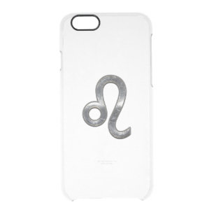 Leo Zodiac Sign on Green Digital Camo Clear iPhone 6/6S Case