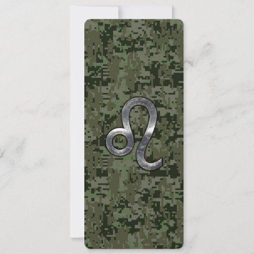 Leo Zodiac Sign on Green Digital Camouflage