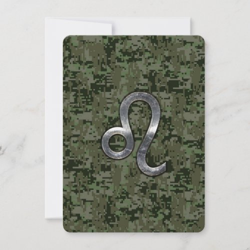 Leo Zodiac Sign on Green Digital Camouflage