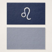 Leo Zodiac Sign on Navy Blue Carbon Fiber Print (Front & Back)