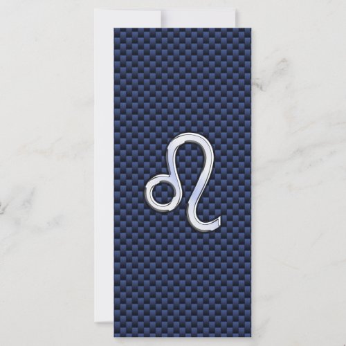 Leo Zodiac Sign on Navy Blue Carbon Fiber Print