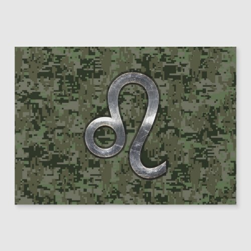 Leo Zodiac Sign on Olive Green Digital Camo