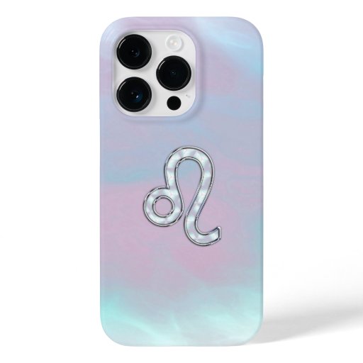 Leo Zodiac Sign on Pastels Nacre Style Case-Mate iPhone 14 Pro Case