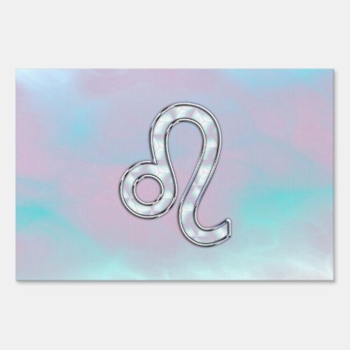 Leo Zodiac Sign on Pastels Nacre Style Print