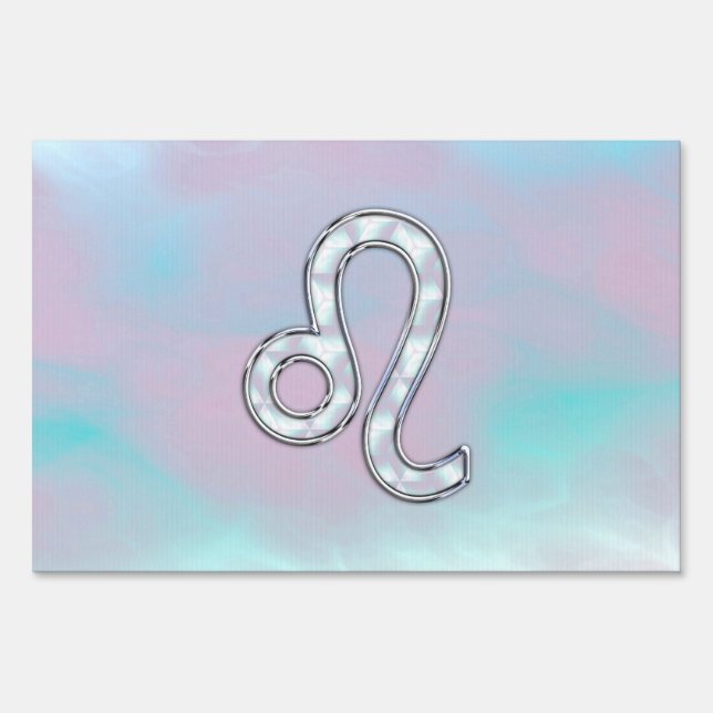 Leo Zodiac Sign on Pastels Nacre Style Print (Front)