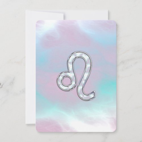 Leo Zodiac Sign on Pastels Nacre Style Print